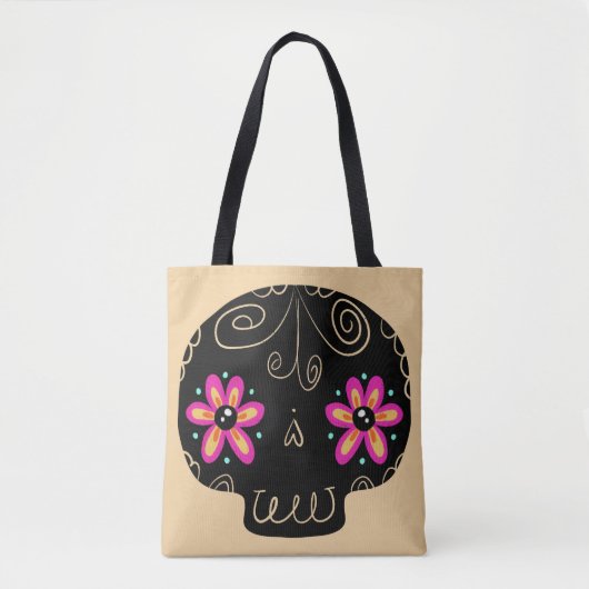 Sugar Skull Calaverita Dag van de Doden Tote Bag (Voorkant)