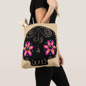 Sugar Skull Calaverita Dag van de Doden Tote Bag (Dichtbij)