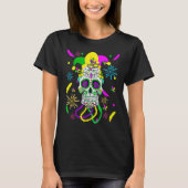 Sugar Skull Carnival Mask Jester Hat Mardi Gras Gi T-shirt (Voorkant)
