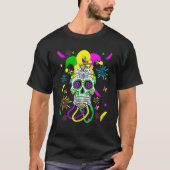 Sugar Skull Carnival Mask Jester Hat Mardi Gras T-shirt (Voorkant)