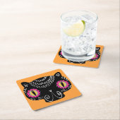 Sugar Skull Cat Catrina Dag van de Doden Kartonnen Onderzetters (Insitu)