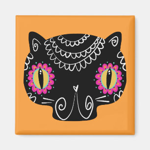 Sugar Skull Cat Catrina Dag van de Doden Magneet