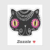 Sugar Skull Cat Catrina Dag van de Doden Sticker (Vel)