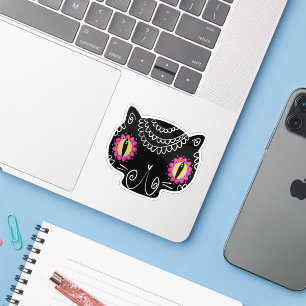 Sugar Skull Cat Catrina Dag van de Doden Sticker