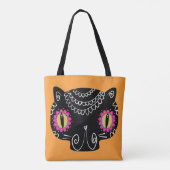 Sugar Skull Cat Catrina Dag van de Doden Tote Bag (Achterkant)