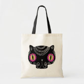 Sugar Skull Cat Catrina Dag van de Doden Tote Bag (Voorkant)