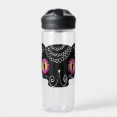 Sugar Skull Cat Catrina Dag van de Doden Waterfles (Voorkant)