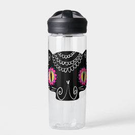 Sugar Skull Cat Catrina Dag van de Doden Waterfles
