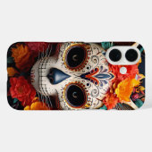 Sugar Skull Cat met bloemen iPhone / iPad hoesje (Achterkant (horizontaal))