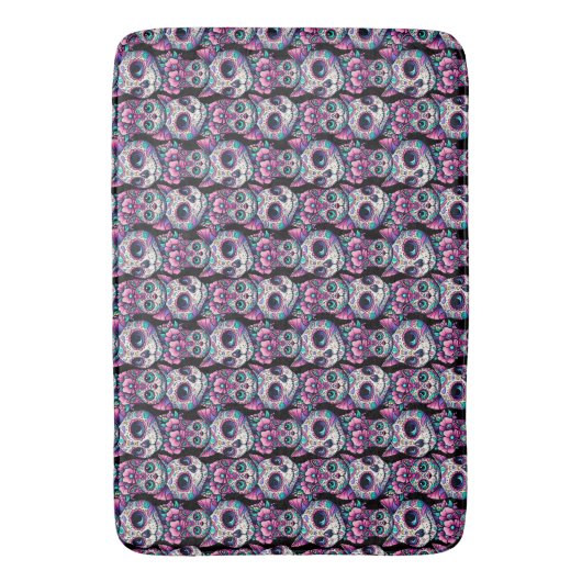 Sugar Skull Cat Pattern Badmat (Voorkant Verticaal)