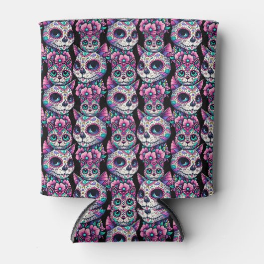 Sugar Skull Cat Pattern Blikjeskoeler (Voorkant)
