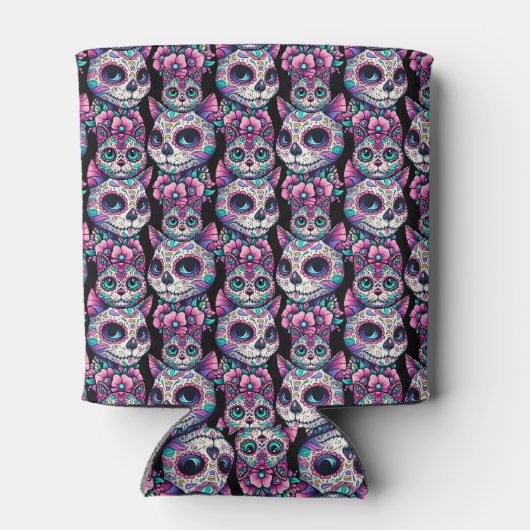 Sugar Skull Cat Pattern Blikjeskoeler (Achterkant)