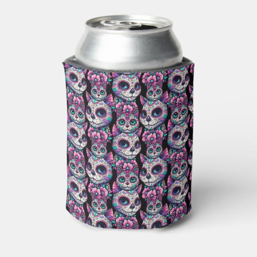Sugar Skull Cat Pattern Blikjeskoeler (Blikje Achterkant)