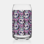 Sugar Skull Cat Pattern Blikvorm Glas (Links)