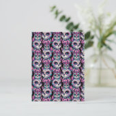 Sugar Skull Cat Pattern Briefkaart (Staand voorkant)