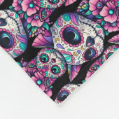 Sugar Skull Cat Pattern Fleece Deken (Hoek)