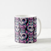 Sugar Skull Cat Pattern Koffiemok (Voorkant rechts)