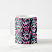 Sugar Skull Cat Pattern Koffiemok (Voorkant links)