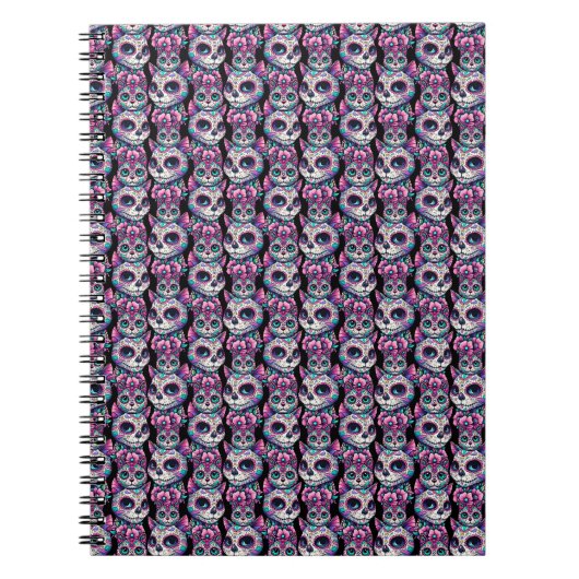 Sugar Skull Cat Pattern Notitieboek (Voorkant)