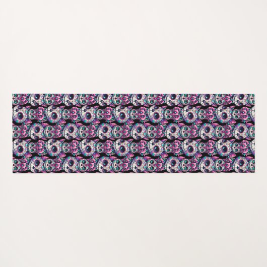 Sugar Skull Cat Pattern Yogamat (Achterkant (horizontaal))