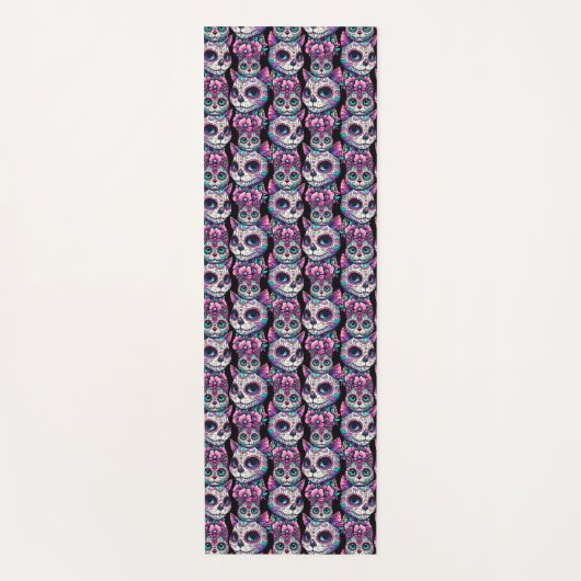 Sugar Skull Cat Pattern Yogamat (Voorkant)