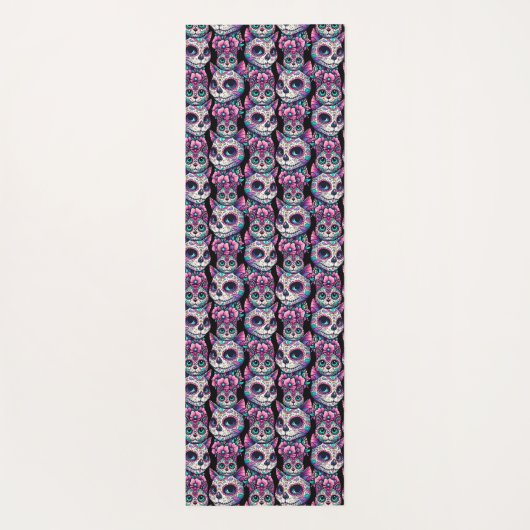 Sugar Skull Cat Pattern Yogamat (Achterkant)