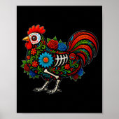 Sugar Skull Chicken Dia De Muertos Halloween Day O Poster (Voorkant)