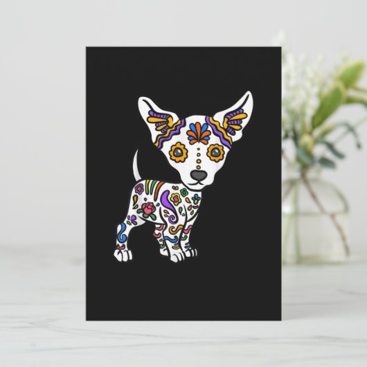 Sugar Skull Chihuahua Aankondiging (Staand voorkant)