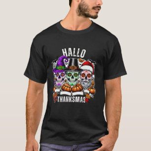 Sugar Skull Christmas Halloween Thanksgiving Hallo T-shirt