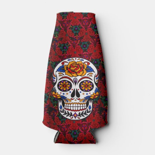 Sugar Skull Cinco de Mayo Personalize Jouw naam Flesjeskoeler (Voorkant)