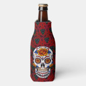 Sugar Skull Cinco de Mayo Personalize Jouw naam Flesjeskoeler (Fles Voorkant)