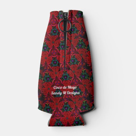 Sugar Skull Cinco de Mayo Personalize Jouw naam Flesjeskoeler (Achterkant)