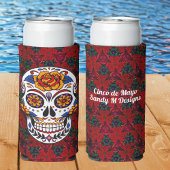 Sugar Skull Cinco de Mayo Personalize Jouw naam Seltzer Blikjeskoeler