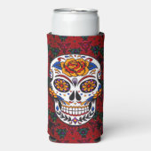 Sugar Skull Cinco de Mayo Personalize Jouw naam Seltzer Blikjeskoeler (Seltzer Voorkant)