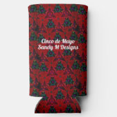 Sugar Skull Cinco de Mayo Personalize Jouw naam Seltzer Blikjeskoeler (Achterkant)