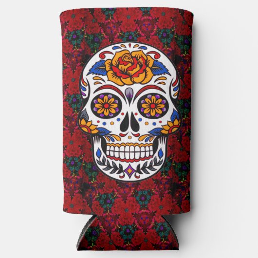 Sugar Skull Cinco de Mayo Personalize Jouw naam Seltzer Blikjeskoeler (Voorkant)
