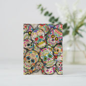 Sugar Skull Collage Briefkaart (Staand voorkant)