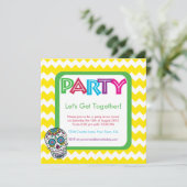 Sugar Skull Color Party-uitnodiging Kaart (Staand voorkant)