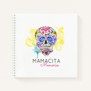 Sugar Skull Colorful Waterverf NAME Memories Book Notitieboek