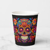 Sugar Skull Dag van de Dode Kleurrijke Papieren Be Papieren Bekers (Achterkant)