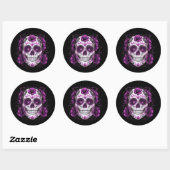 Sugar Skull Dag van de Dode Skeletten Mannen Vrouw Ronde Sticker (Vel)