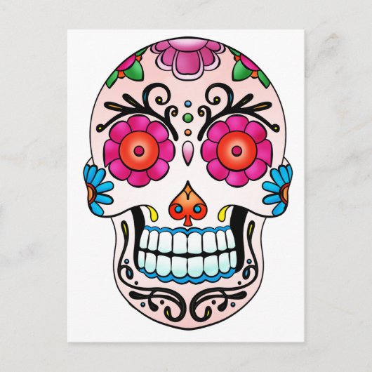 Sugar Skull - Dag van de Doden, Tattoo Briefkaart (Voorkant)