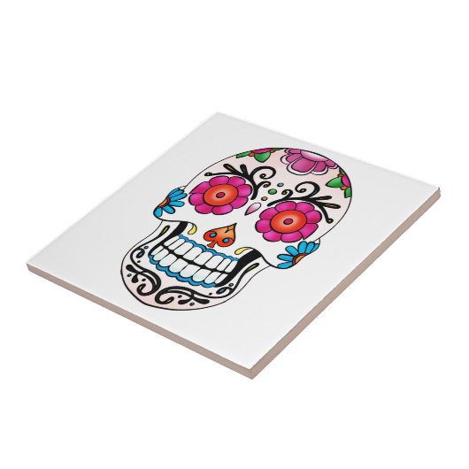 Sugar Skull - Dag van de Doden, Tattoo Tegeltje (Zijkant)