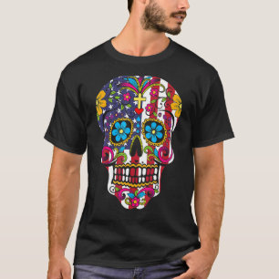 Sugar Skull Daisy American Flag T-shirt
