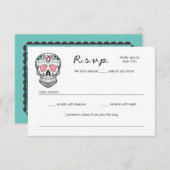 Sugar Skull Dancing Skeletons Wedding RSVP kaarten (Voorkant / Achterkant)
