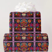 Sugar Skull Day of the Dead Birthday Naam toevoege Cadeaupapier