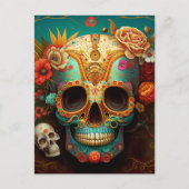 Sugar Skull Day Of The Dead Briefkaart (Voorkant)