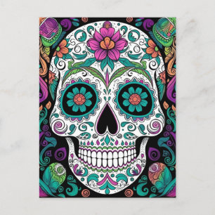 Sugar Skull Day Of The Dead Briefkaart