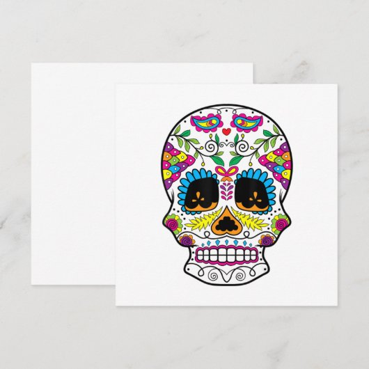 Sugar Skull Day of the Dead Dia de Los Muertos Art Bedankkaart (Voorkant / Achterkant)