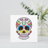 Sugar Skull Day of the Dead Dia de Los Muertos Art Bedankkaart (Staand voorkant)